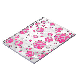 Polka Dot Cow Pink and White Notebook