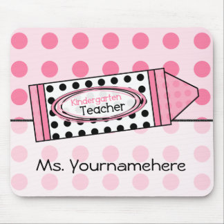 Polka Dot Crayon Kindergarten Teacher Mousepad