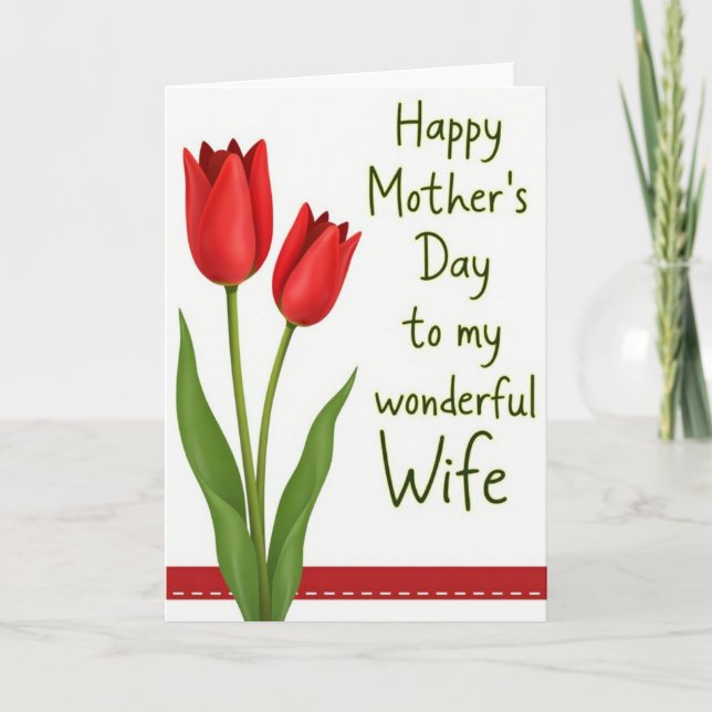 Polka Dot Crimson Blossom Message Card (Front)