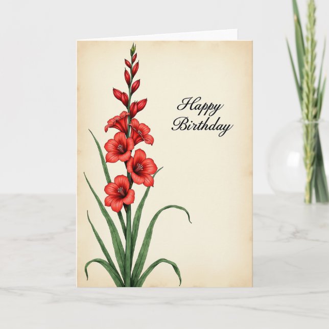 Polka Dot Crimson Petal Card (Front)