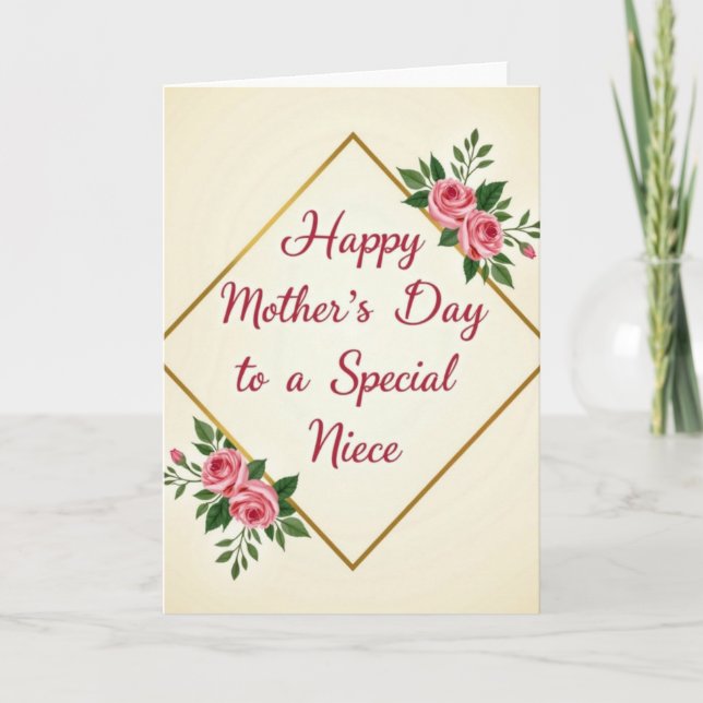 Polka Dot Crimson Script Diamond Card (Front)