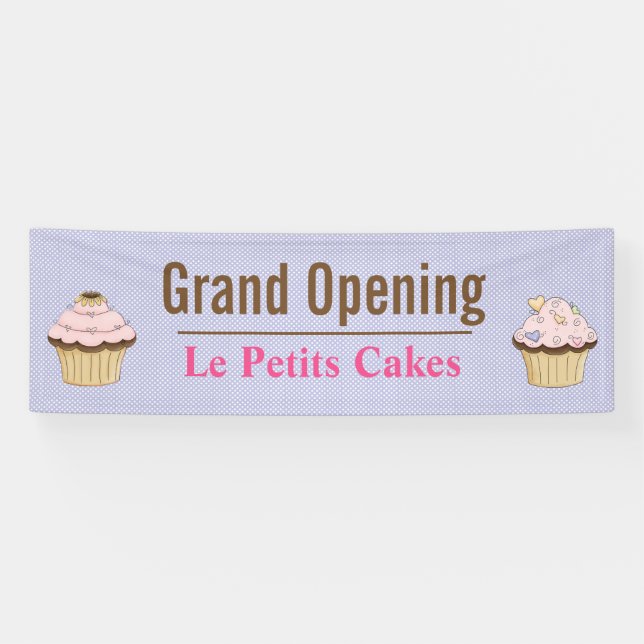 Polka Dot Cupcake Business Custom Banner (Horizontal)