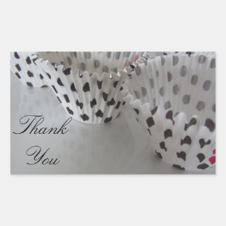 Polka Dot Cupcake Liners Rectangular Sticker