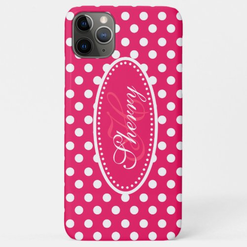 Polka dot custom red pink white iphone case