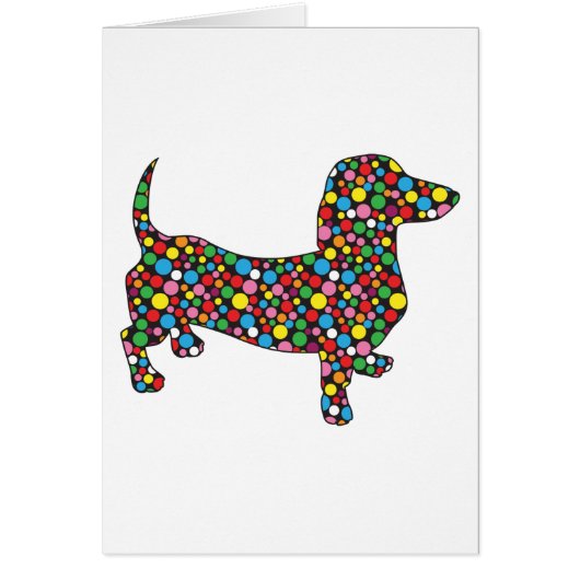 Polka Dot Dachshund Cards (Front)