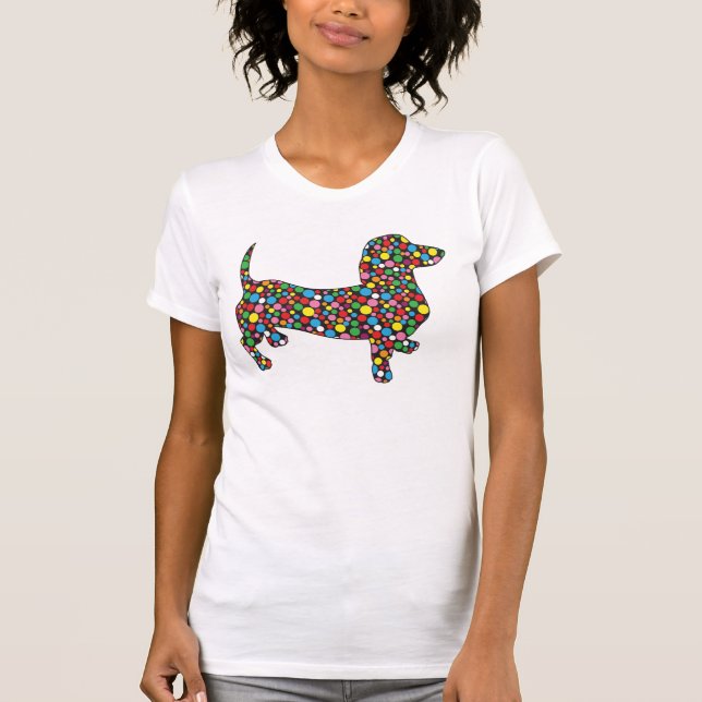 Polka Dot Dachshunds T-Shirt (Front)