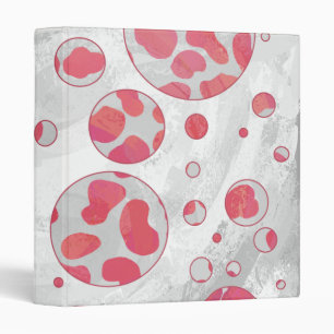 Polka Dot Dalmatian Pink and White 3 Ring Binder