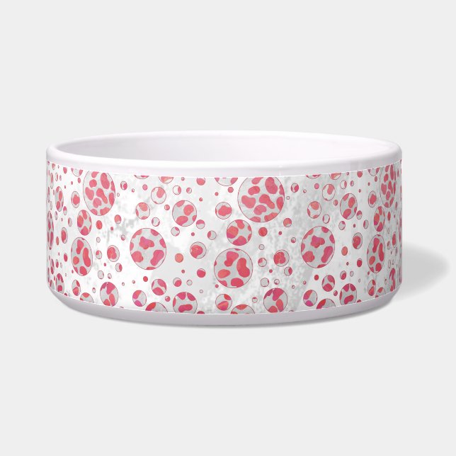 Polka Dot Dalmatian Pink and White Bowl (Right)