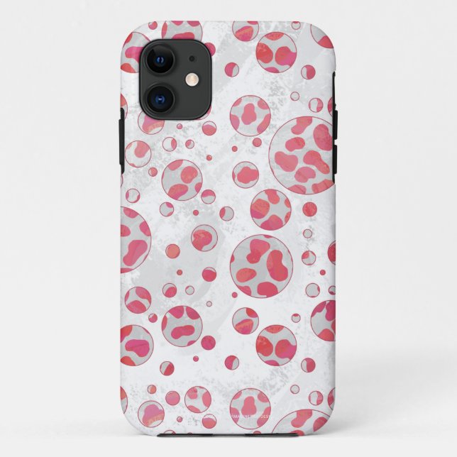 Polka Dot Dalmatian Pink and White Case-Mate iPhone Case (Back)