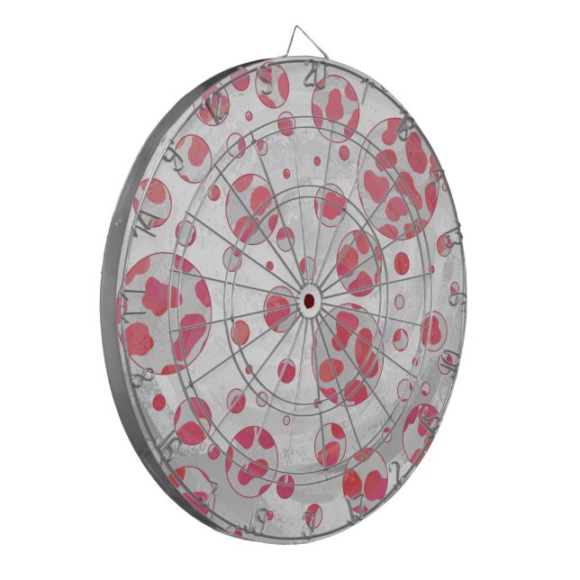 Polka Dot Dalmatian Pink and White Dart Board (Front Left)