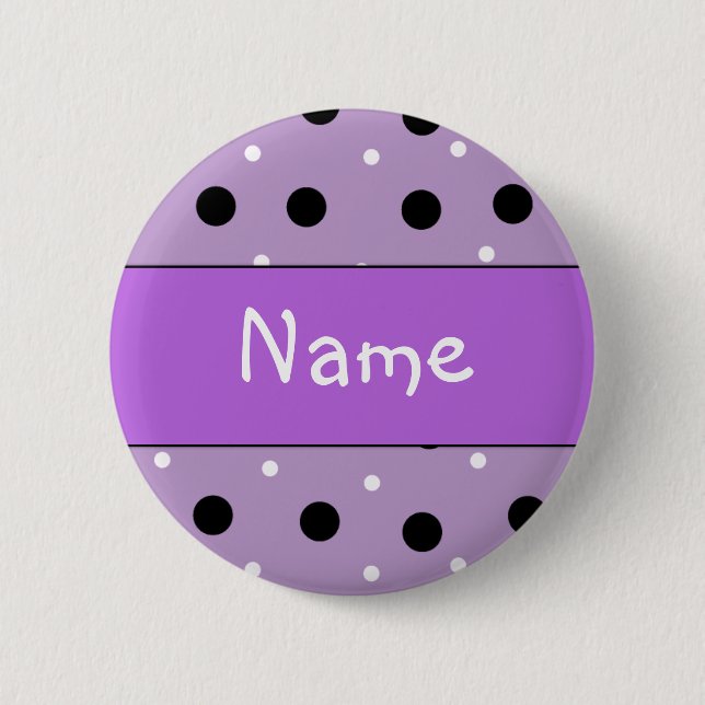 Polka Dot Design - Customize with your name Pinback Button (Front)