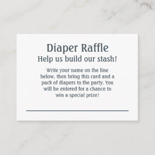 Polka-Dot Diaper Raffle Instructions & Ticket Enclosure Card