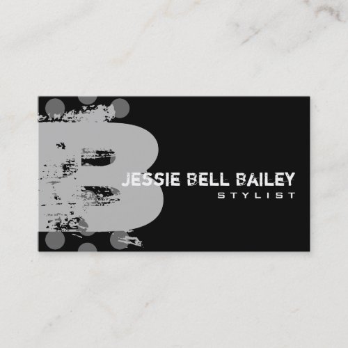 Polka Dot Distressed _ Monogram B Business Card