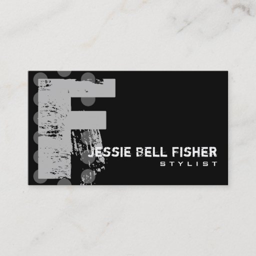 Customizable Polka Dot Distressed - Monogram F Business Cards