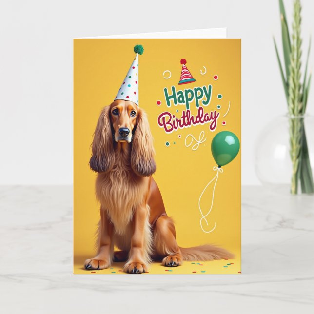 Polka Dot Dog Birthday Card (Front)