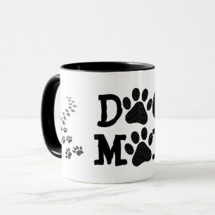 Polka Dot DOG MOM Pawprints Mug