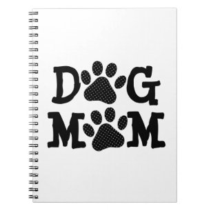 Polka Dot DOG MOM Pawprints  Notebook