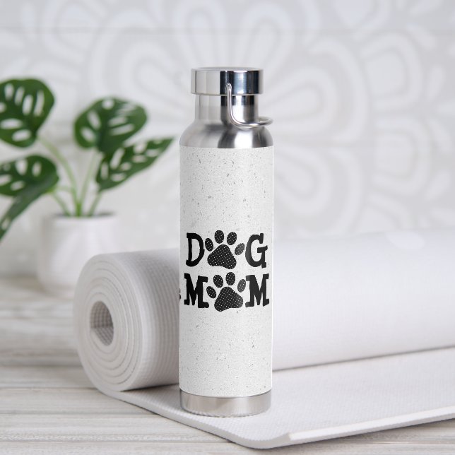 Polka Dot DOG MOM Pawprints  Water Bottle (Yoga)