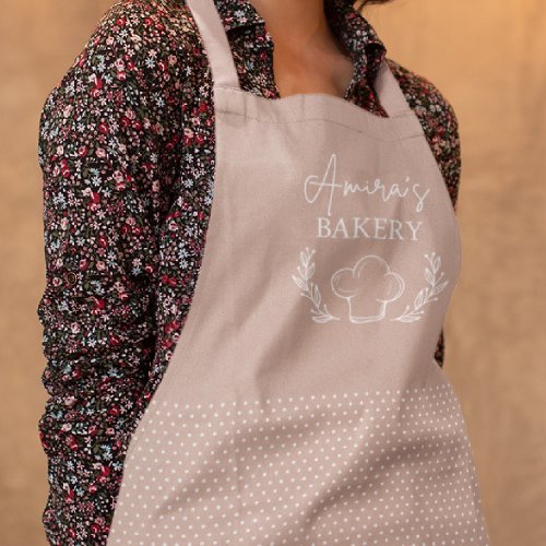 Polka Dot Dusty Pink Apron Bakery or Home Chef