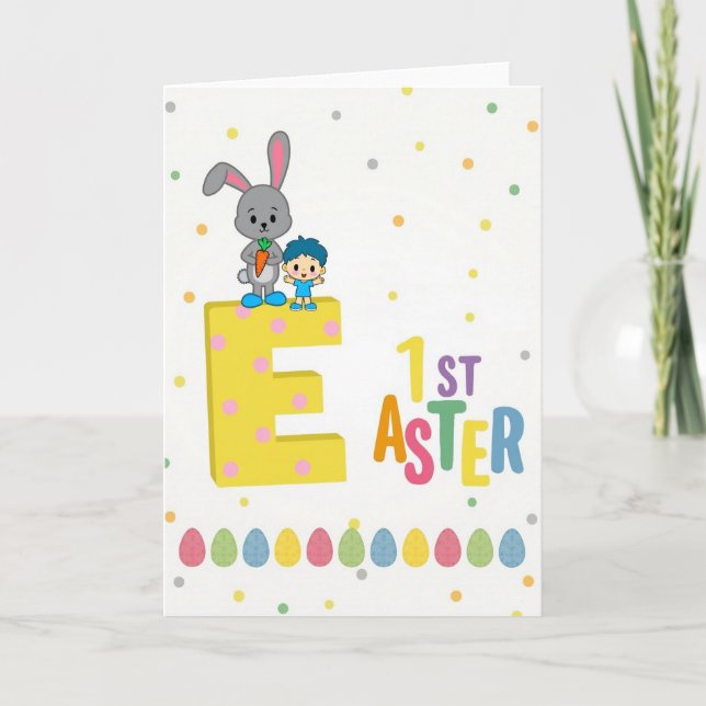 Polka Dot Easter E Card (Front)