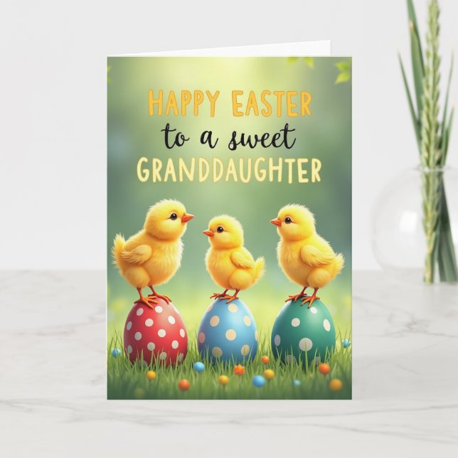 Polka Dot Easter Granddaughter Card (Front)