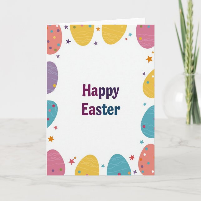 Polka Dot Easter Greeting Card (Front)