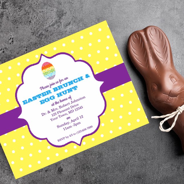 Polka Dot Easter Invitation Post Card (Creator Uploaded)