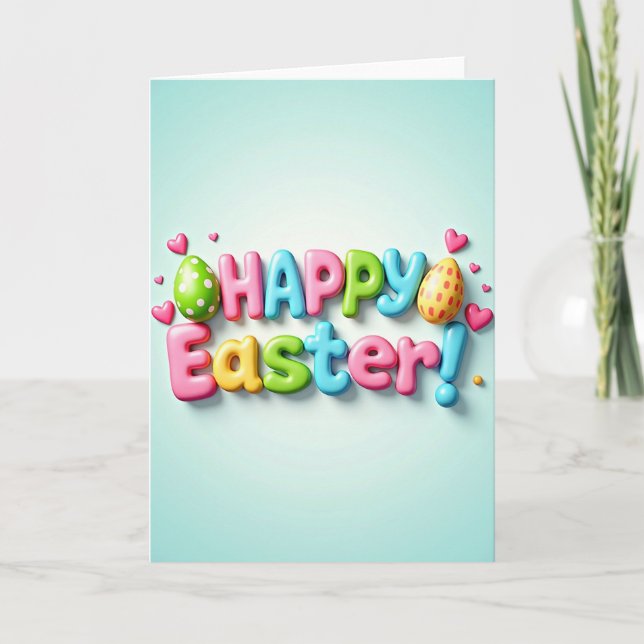 Polka Dot Easter Joy Card (Front)