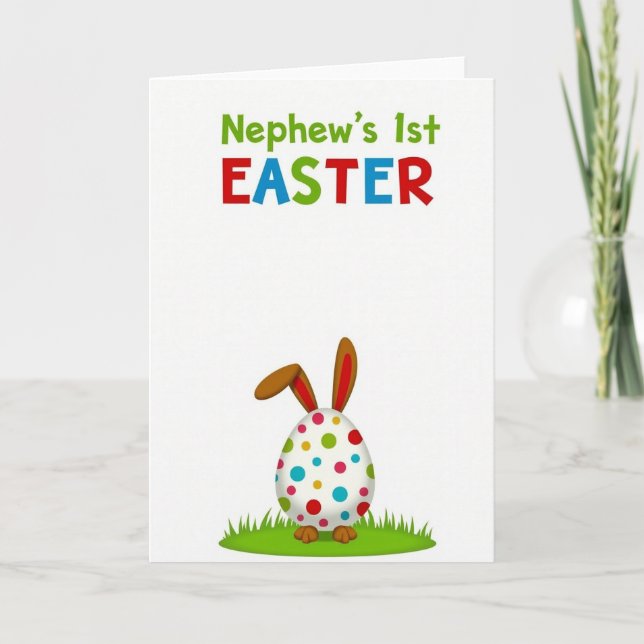 Polka Dot Easter Nephew Card (Front)