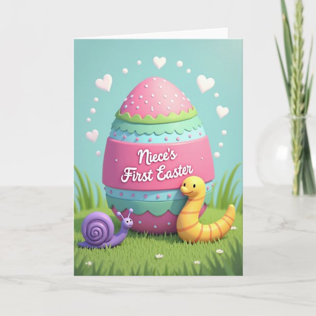 Polka Dot Easter Niece Card (Front)