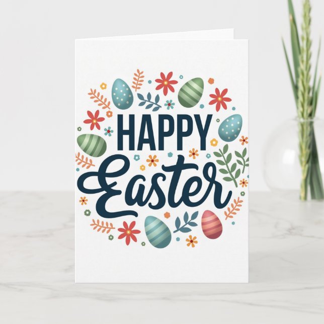 Polka Dot Easter Pattern Card (Front)