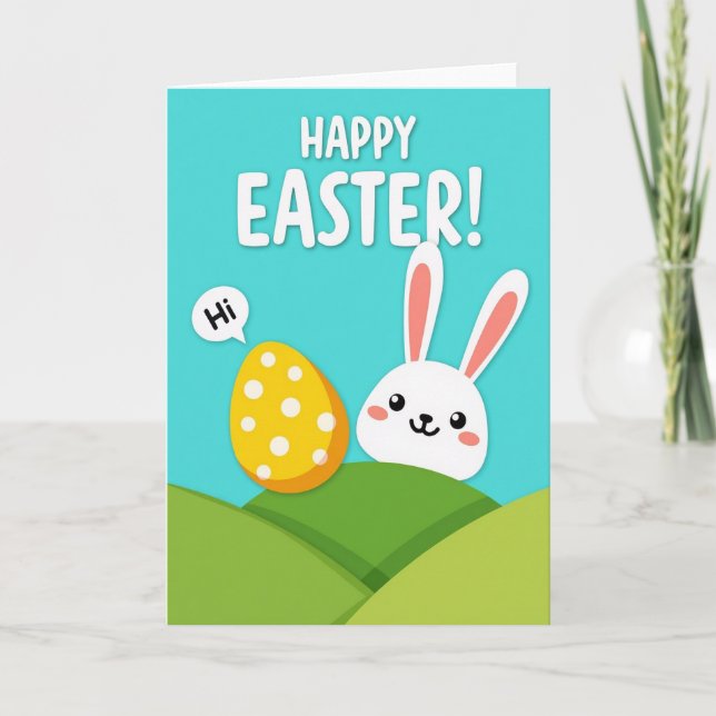 Polka Dot Easter Scene Card (Front)