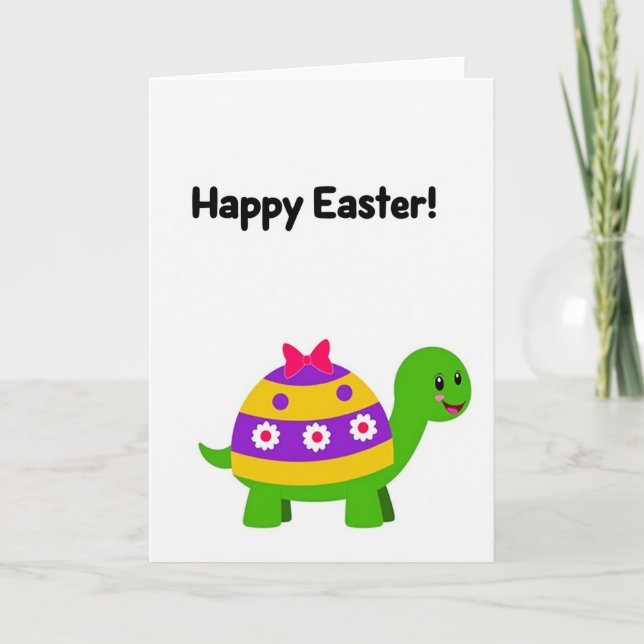 Polka Dot Easter Turtle Card (Front)