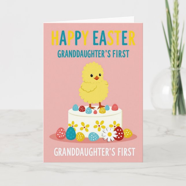 Polka Dot Egg Granddaughter Card (Front)
