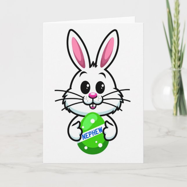 Polka Dot Egg Rabbit Friend Card (Front)