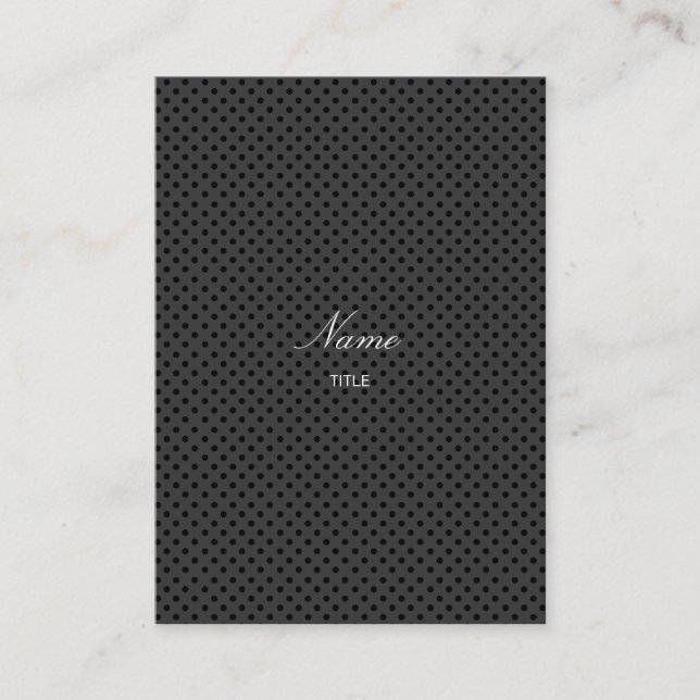 Polka Dot Elegante Gray Business Card (Front)