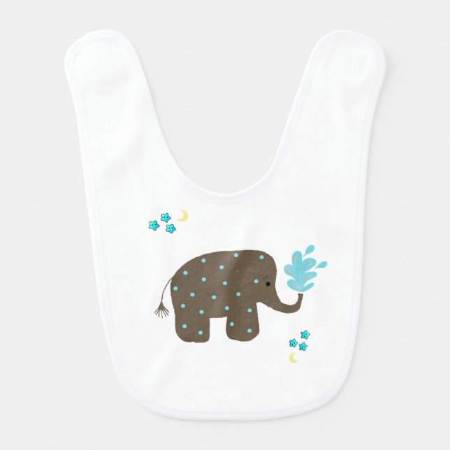 Polka Dot Elephant Bib (Front)
