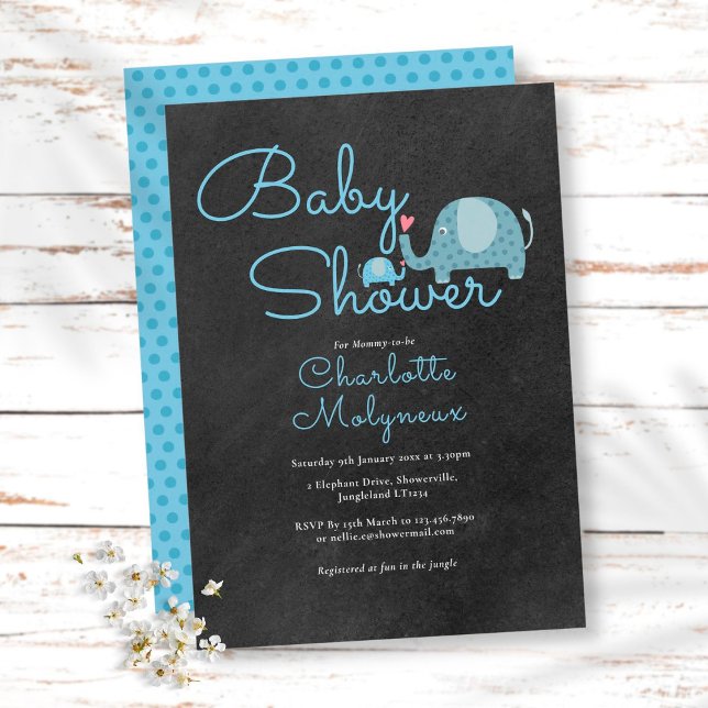 Polka Dot Elephants Baby Shower / Sprinkle Boho Invitation (Creator Uploaded)