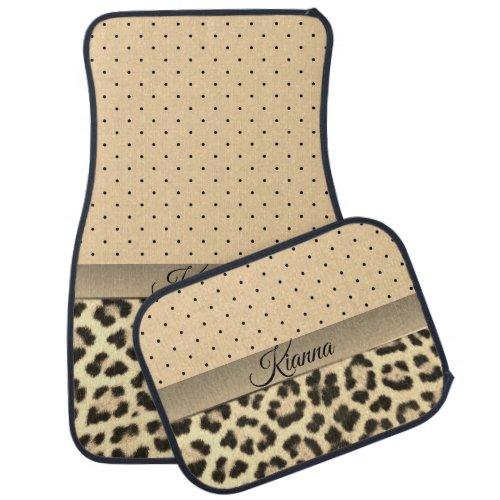 Polka_dot Exotic Cheeta Print Car Floor Mat