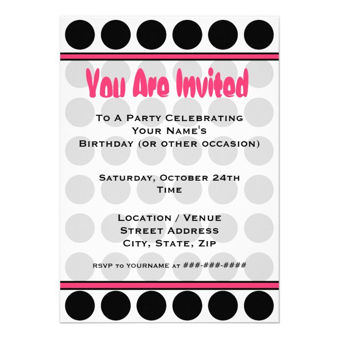 Polka Dot Fashion Invitation