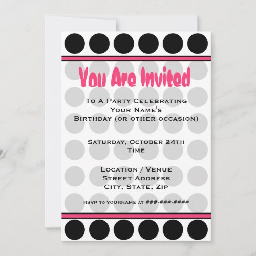 Polka Dot Fashion Invitation