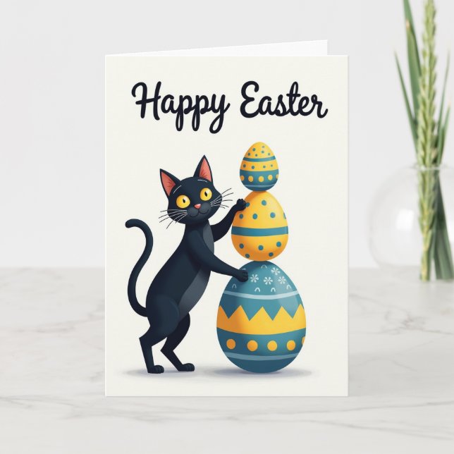 Polka Dot Feline Fun Card (Front)