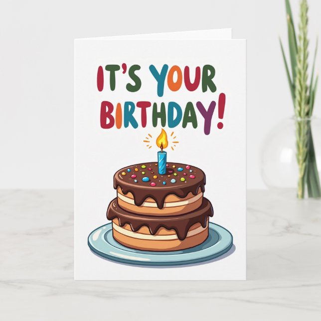 Polka Dot Festive Cake Card (Front)