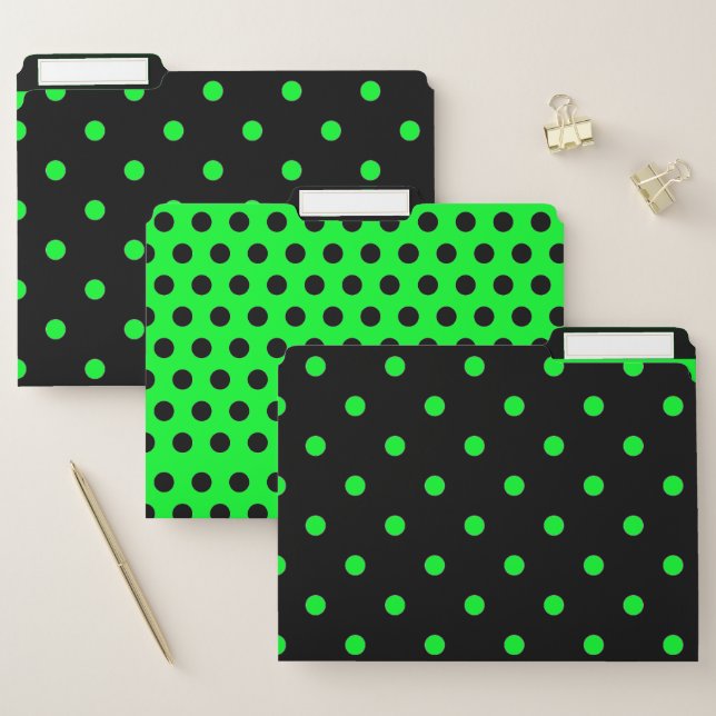 Polka-dot File Folders - set of 3 (Set)