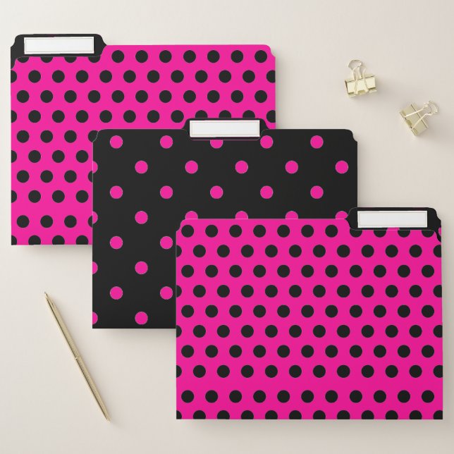 Polka-dot File Folders - set of 3 (Set)