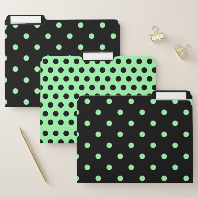 Polka-dot File Folders - set of 3 (Set)