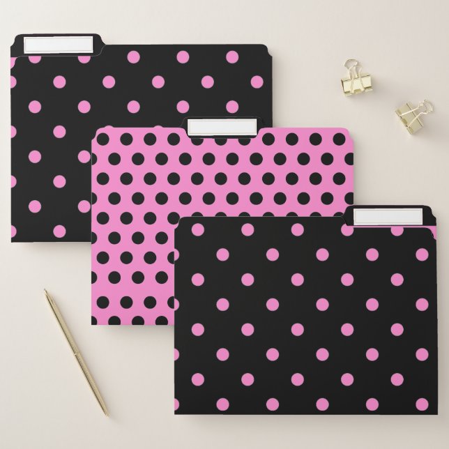 Polka-dot File Folders - set of 3 (Set)