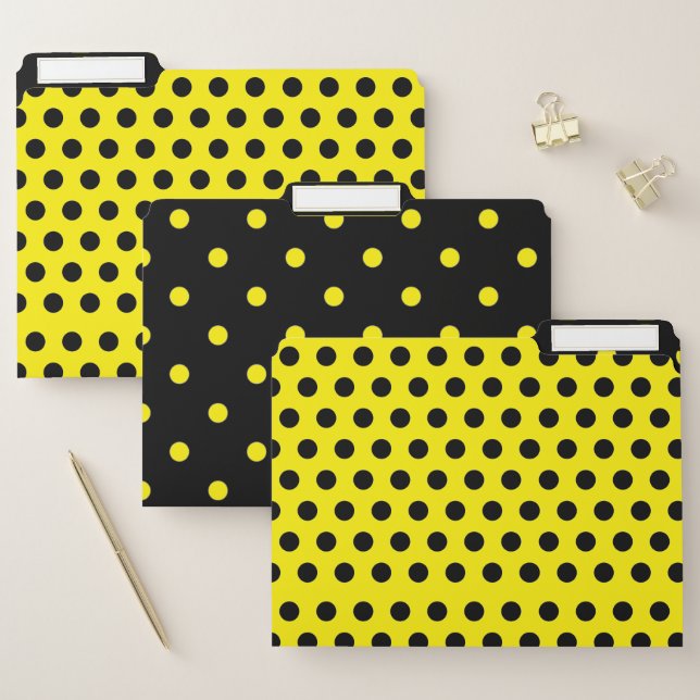 Polka-dot File Folders - set of 3 (Set)