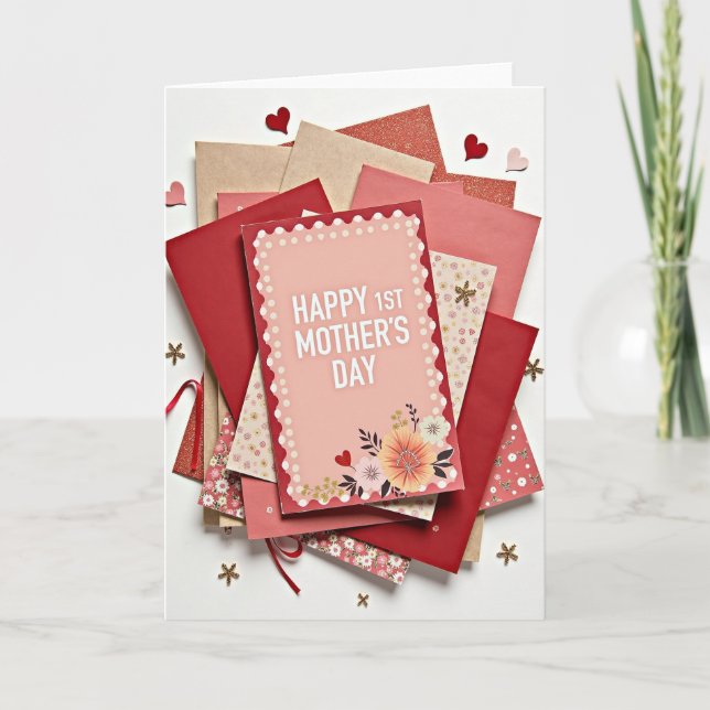 Polka Dot First Mothers Day Card (Front)