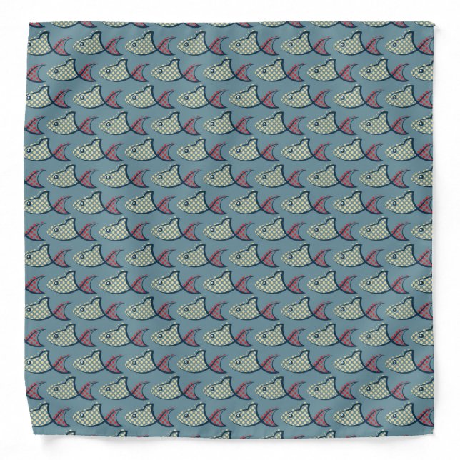 Polka Dot Fish Pattern Bandana (Front)